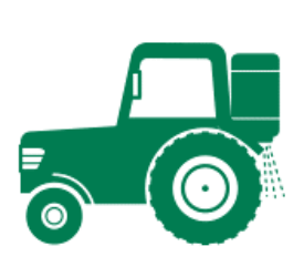 Ikon som viser en traktor, der gøder Hyvido