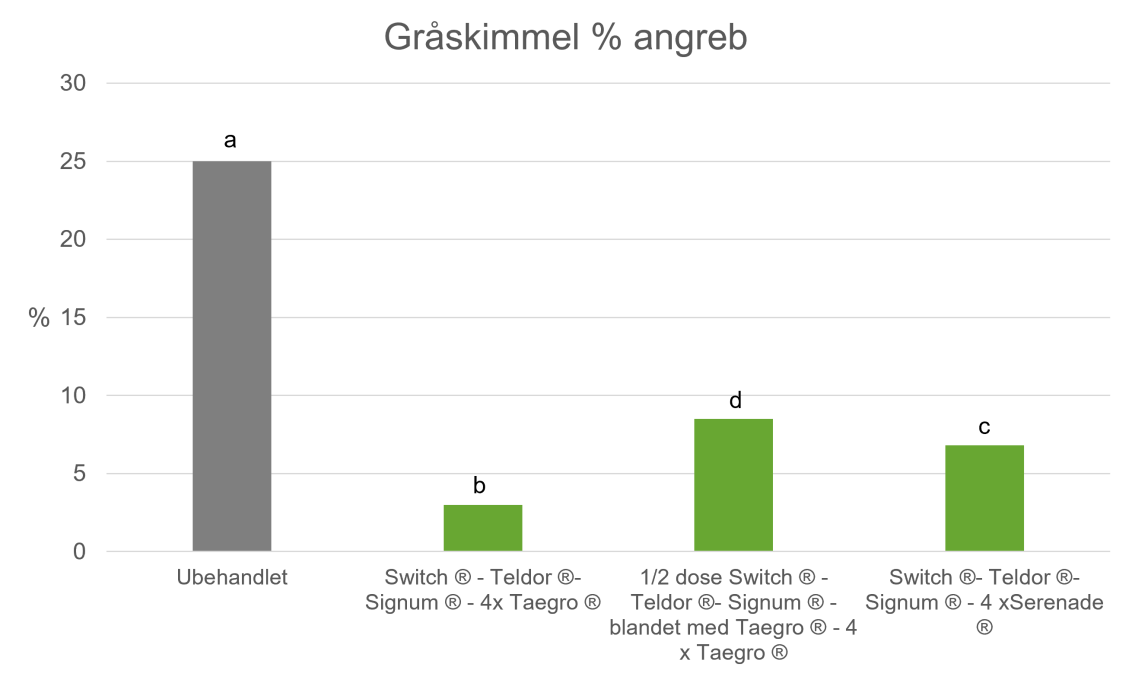 Forsøg og resultater - TAEGRO mod gråskimmel i jordbær 